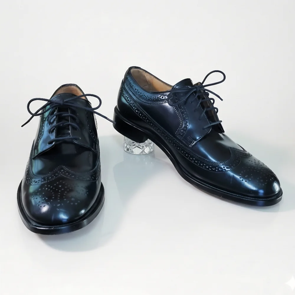 Bostonian Luxe Men's 12 NEW Shoes Black Leather Oxford Wingtips Formal Classic